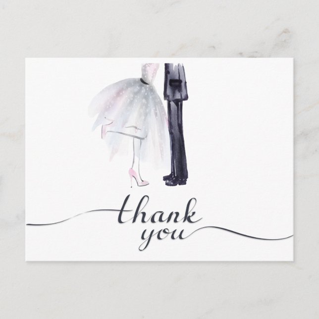 Postkarte "Danke, Bride & Groom" (Vorderseite)