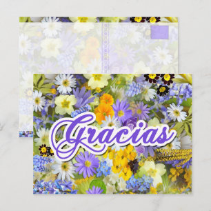 Postkarte - Danke - Floral