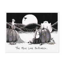 Postkarte: Das Mäuse-Liebe Halloween