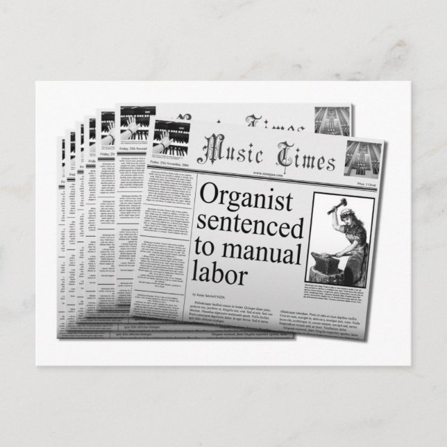 Postkarte der amerikanischen Zeitung - Rechtschrei (Vorderseite)