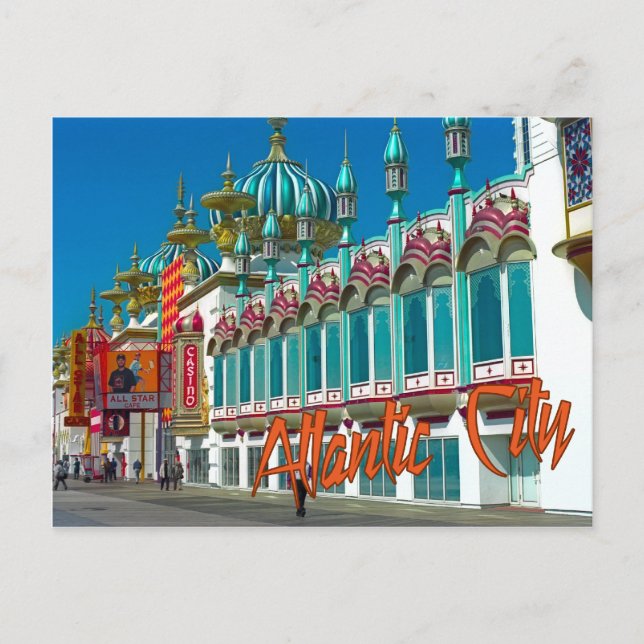 Postkarte der atlantischen Stadt (Vorderseite)