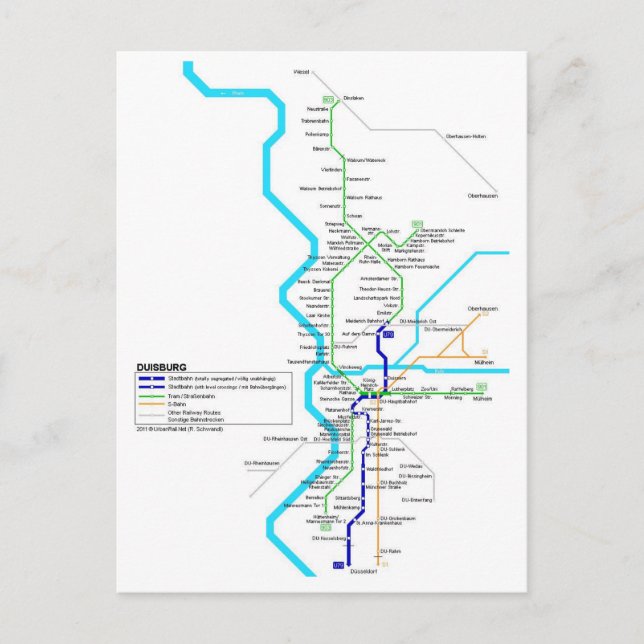 Postkarte der Duisburger U-Bahn (Vorderseite)