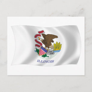 Postkarte der Flagge von Illinois