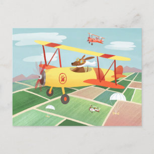 Postkarte der Flugzeug-Lieferhunde