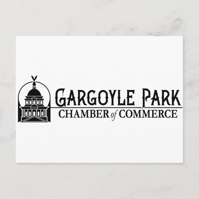 Postkarte der Gargoyle Park Chamber of Commerce (Vorderseite)