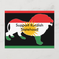 Postkarte der kurdischen Flagge