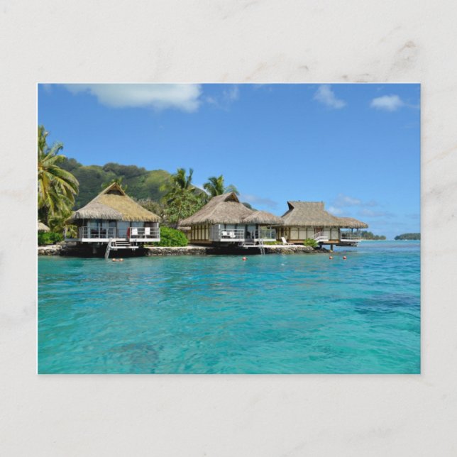 Postkarte der Moorea-Bungalows (Vorderseite)