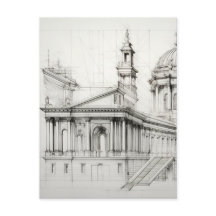 Postkarte der neoklassischen Architektur