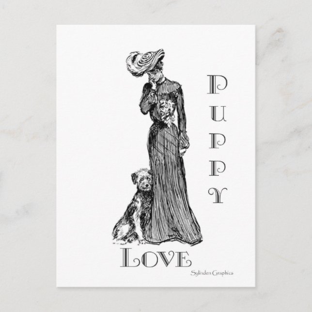Postkarte der Puppy-Liebe (Vorderseite)
