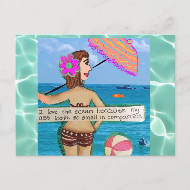 Postkarte - der Strand fixiert alles auf Postkarte (Vorderseite)