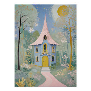 Postkarte der verzauberten Hütte Poster