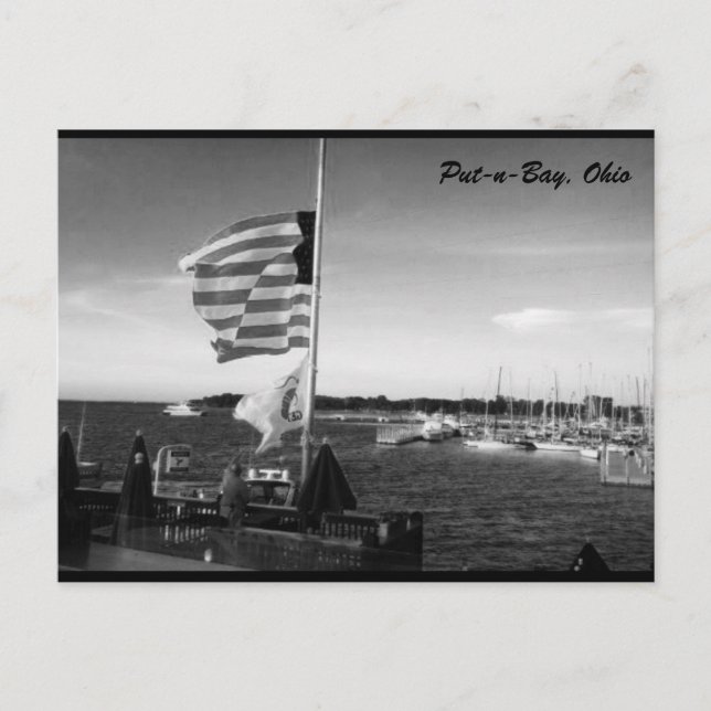 Postkarte des amerikanischen Fotos mit der Flagge  (Vorderseite)