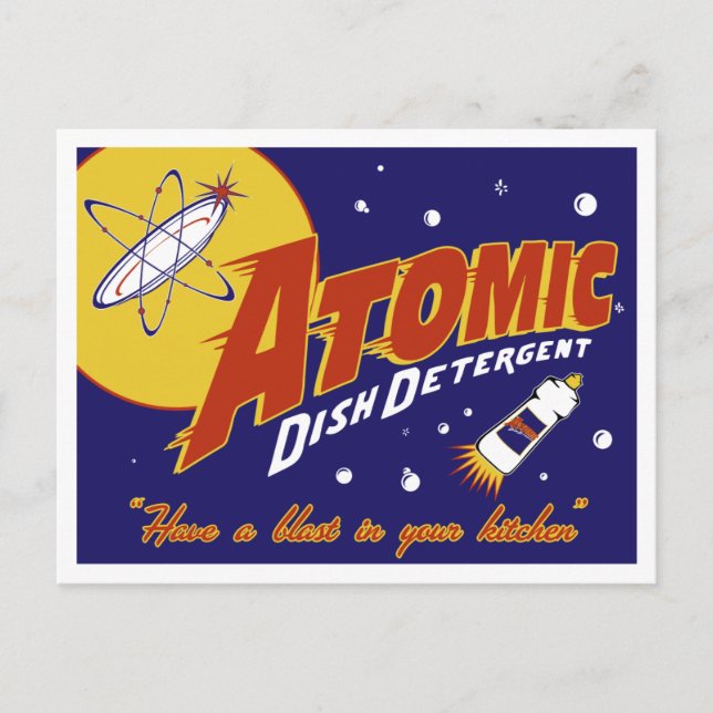 Postkarte des Atomalters: Atomic Dish Detergent (Vorderseite)