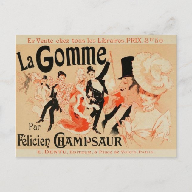 Postkarte des französischen Belle Epoque Vintage (Vorderseite)