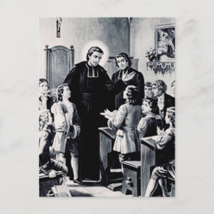 Postkarte des heiligen Louis de Montfort, französi