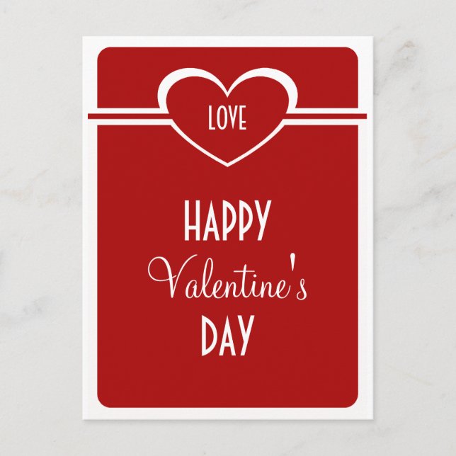 Postkarte des Herzens, Valentinstag, Deep Red (Vorderseite)