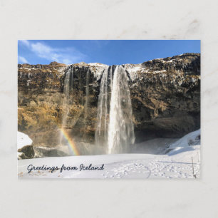 Postkarte des isländischen Wasserfalls