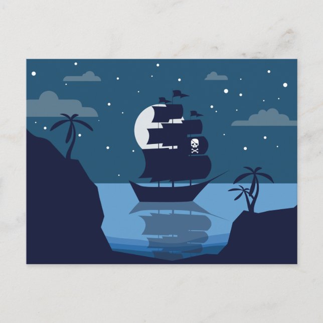 Postkarte des Piratenschiffs (Vorderseite)