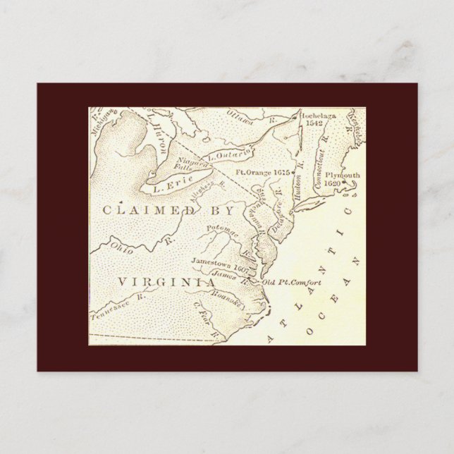 Postkarte des Virginia-Gebiets (Vorderseite)