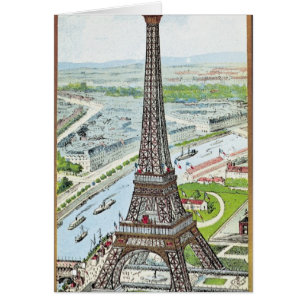 Postkarte, die den Eiffelturm darstellt