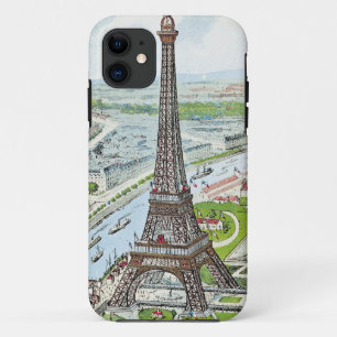 Postkarte, die den Eiffelturm darstellt iPhone 11 Hülle