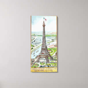 Postkarte, die den Eiffelturm darstellt Leinwanddruck