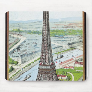 Postkarte, die den Eiffelturm darstellt Mousepad
