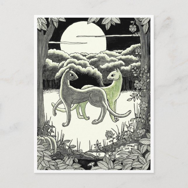 Postkarte: Die Katzen tanzen Postkarte (Vorderseite)