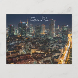 Postkarte, die Skyline Frankfurt bei Nacht Postkarte