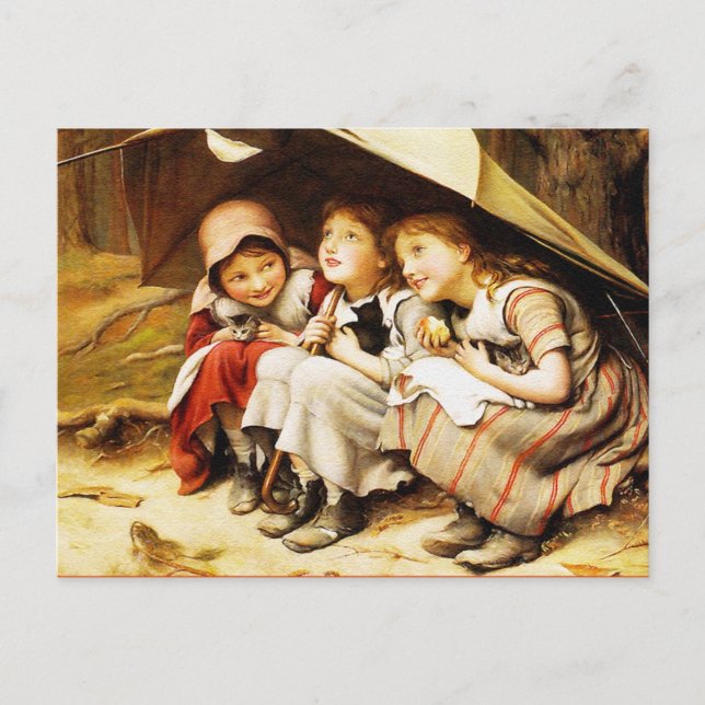 Postkarte: Drei kleine Kätzchen Postkarte (Vorderseite)