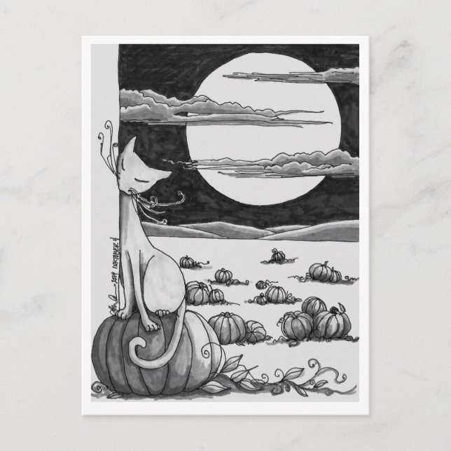 Postkarte: Ein Halloweenfeld Postkarte (Vorderseite)