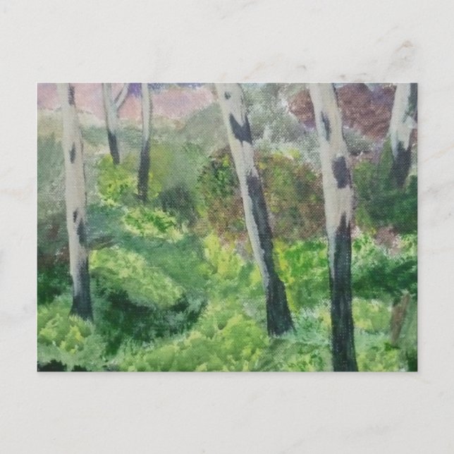 Postkarte eines Devon Primrose Holzes. (Vorderseite)