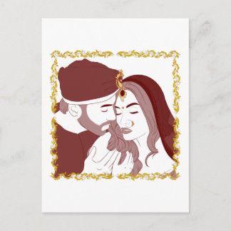 Postkarte eines romantischen indischen Desi-Paares