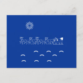 Postkarte - Fahrt mit dem Weihnachtsmann