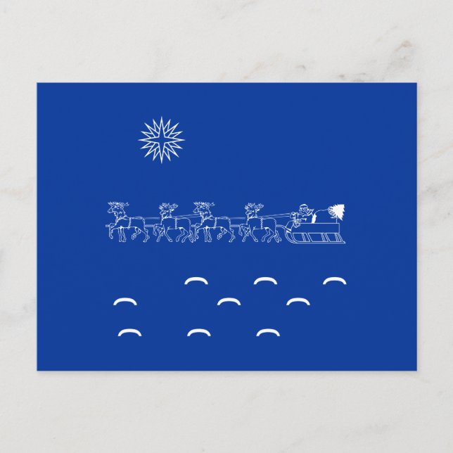 Postkarte - Fahrt mit dem Weihnachtsmann (Vorderseite)