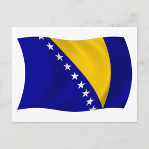 Postkarte Flagge Bosnien und Herzegowina