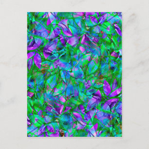 Postkarte Florales abstraktes Buntglas
