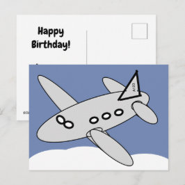 Postkarte - Flugzeug, das über Wolken fliegt