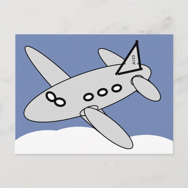Postkarte - Flugzeug, das über Wolken fliegt (Vorderseite)