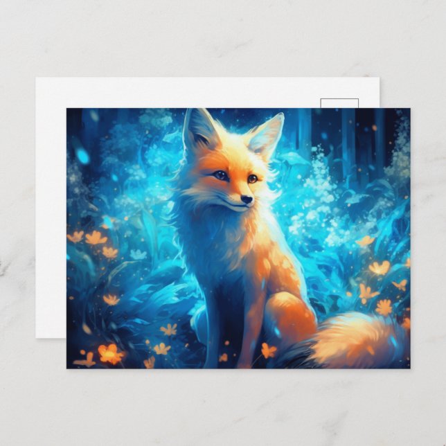Postkarte Fox Blaulicht (Vorne/Hinten)