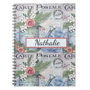Postkarte Französische Vintage-Gießkanne  Notizblock