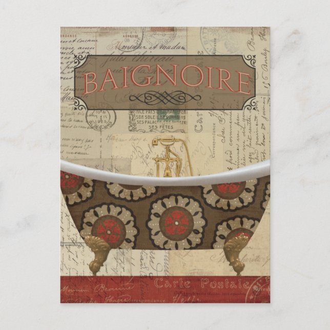 Postkarte Französisches Badezimmer (Vorderseite)