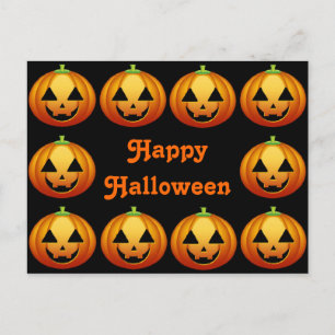 Postkarte Frohes Halloween Kürbis
