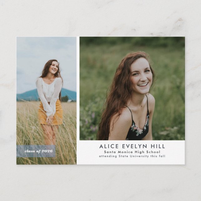 Postkarte für Abschluss mit Doppelrahmen (Vorderseite)