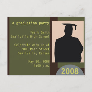 Postkarte für anpassbare Graduierungsparty