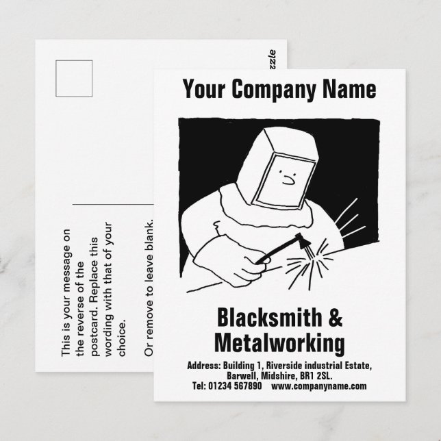 Postkarte für Blacksmith & Metalworking (Vorne/Hinten)