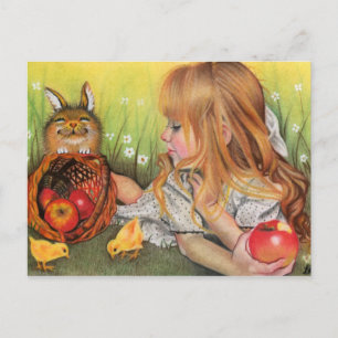 Postkarte für Chicks und Bunnies