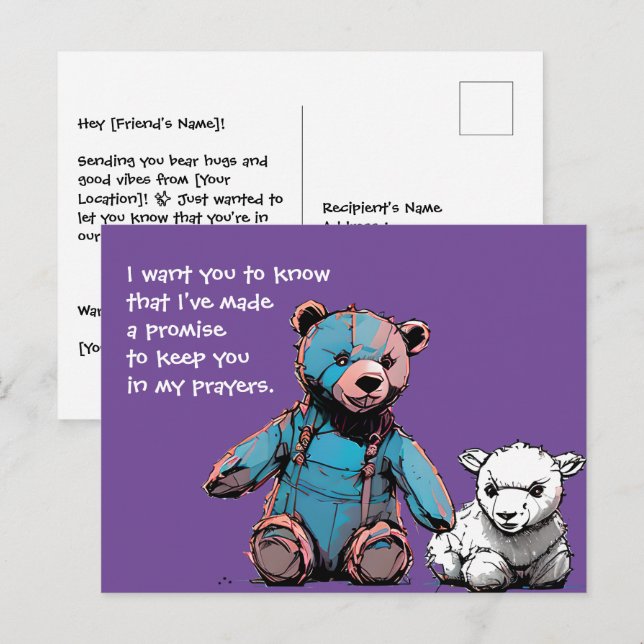 Postkarte für das Gebet (Vorne/Hinten)