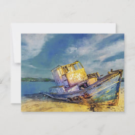 Postkarte für das gespiegelte Boot