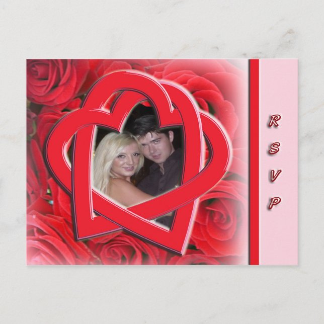 Postkarte für das Hochzeitstich-RSVP-Foto (Vorderseite)